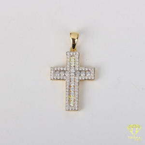 Handmade Faith Pendant With <b>Diamond</b> <b>Simulant</b> Cross Jewelry Design - Product Image 2