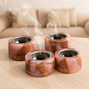 Brûleur d'encens artisanal en résine et bois, porte-bakhoor de qualité supérieure pour parfum d'intérieur, décoration Oud arabe, cadeau - Product Image 3