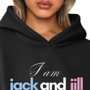 Sweat à capuche noir pour femme, manches longues, imprimé graphique lettres, poche kangourou, coupe décontractée, pour le quotidien - Product Image 4