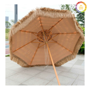Sombrilla de palma de alta calidad, tejida a mano con hojas, parasol duradero para exteriores, para jardín, playa y resort. - Product Image 3