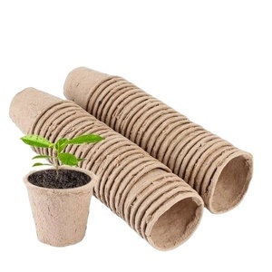 Pots en pulpe moulée de 3 pouces pour semis de légumes, biodégradables, sécuritaires pour les racines, coupelles professionnelles pour cultivateurs biologiques, étagères de serre - Product Image 1