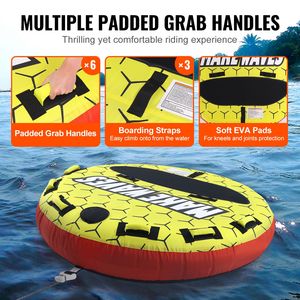 Tubi Gonfiabili in PVC e Vinile per Sport Acquatici, Rimorchiabili, per 1-3 Persone, Lunghezza 63 Pollici, Capacità 510 Libbre - Product Image 5