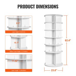 Scarpiera Girevole a 6 Livelli, Espositore per Scarpe Rotante a 360 Gradi, Carosello Portascarpe in Alluminio, Lazy Susan - Product Image 4
