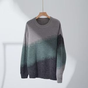 เสื้อสเวตเตอร์ไหมพรมคอกลมผู้ชาย ลดราคาพิเศษ สีสันตัดกัน สไตล์ลำลอง แขนยาว อุ่นสบายสำหรับฤดูใบไม้ร่วงและฤดูหนาว มีไซส์พลัส - Product Image 4