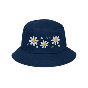 Chapeau Bob Réversible en Jean et Lin Brodé à la Main Personnalisé Unisexe Réglable Style Décontracté Panneau Avant Pêche Extérieur - Product Image 3