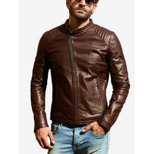 Chaqueta de Motociclismo Leathertex Viper Slim-Fit Marrón Oscuro de Manga Larga, Resistente al Viento, para Hombre - Product Image 3