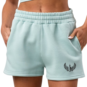 <b>White</b> Fleece High <b>Women</b> Regular Fit Gymwear <b>Shorts</b> Soft Touch Eco-Friendly Breathable Training Fitness Activewear Casual Sports - Product Image 1