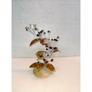 Metal Leaf <b>Candle</b> Holder Decorative Iron Floral Taper Candelabra <b>Eucalyptus</b> Leaf Tree <b>Candle</b> Stand for Table Wedding Home Decor - Product Image 5