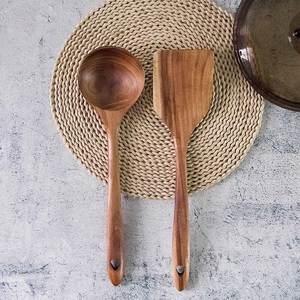 Premium Natural Wood Cooking Spoon Set With Spatula Turner Ladle And Serving Spoon For Non Stick Cookware Safe Kitchen Utensils - Product Image 2