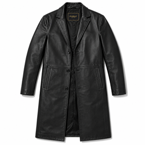 Furat Leathers – Manteau d'hiver professionnel pour homme en cuir noir, double boutonnage, fermeture éclair frontale, col montant, respirant, coupe-vent, décontracté - Product Image 5