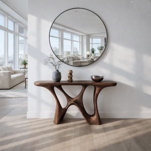 Handmade Minimalist Reclaimed Solid Wood Console Table Unique Home Decor Wall Furniture for Entryway Refined Farmhouse Style - Product Image 3