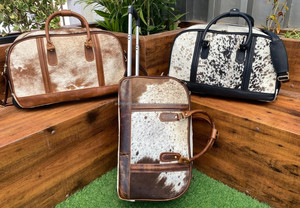 Wholesale High Quality Genuine Leather <b>Trolley</b> <b>Bags</b> Wheeled Cowhide Luxury Duffle <b>Bags</b> Convenient Travel Carry On Clothing <b>Bags</b> - Product Image 5