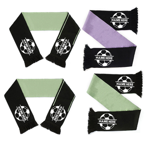 Breathable Football <b>Scarf</b> <b>Black</b> Purple Acrylic Long Sporty Winter Fan Supporter <b>Scarf</b> With Name Printed - Product Image 5