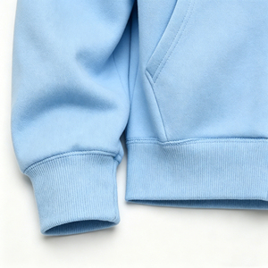 Sudadera con Capucha Extra Grande para Hombre, Color Azul Claro, Informal, de Forro Polar, Color Sólido, con Bolsillos, Manga Larga, Invierno, Ecológica - Product Image 5