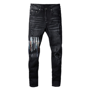 BEST ROCK INTERNATIONAL Jeans Rotos de Alta Calidad para Primavera/Verano, 100% Algodón, Transpirables, Ligeros, Diseño de Marca, Venta al Por Mayor - Product Image 1