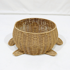 Hot Selling Natural <b>Plastic</b> Turtle Shaped Storage <b>Basket</b> With Handles Rustic Multi Purpose Organizer - Product Image 4
