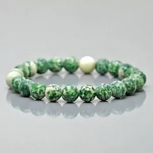 Natural Matte Tree Agate 8mm Smooth Round AA Grade Gemstone Beads <b>Stretch</b> <b>Bracelet</b> Healing Jewelry Wholesale - Product Image 4