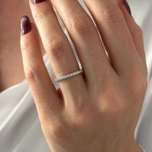 2MM Pave Lab Diamonds Full Eternity Band , 14k White Gold 0.5CT Eternity <b>Ring</b> , Matching Wedding Band ,Classic <b>Stacking</b> <b>Ring</b> - Product Image 4
