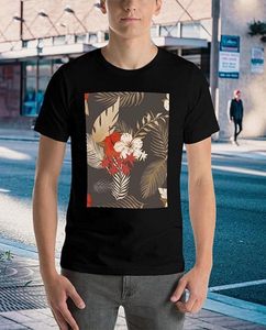 Camisetas de algodón para hombre con estampado floral, camiseta informal de manga corta con cuello redondo y estampado de arte japonés, camiseta básica holgada para verano y playa - Product Image 2