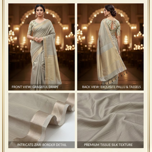 Sari en soie tissée Zari indien pour femmes |   Sari ethnique traditionnel haut de gamme pour mariage, fête et cérémonie |   Prix de collection en gros - Product Image 5