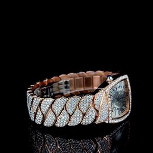 Montre de luxe à quartz ETA, cadran en cristal saphir, matériaux en moissanite argentée, largeur de bracelet 15 mm, fermoir caché, pour homme, mariage, soirée - Product Image 6