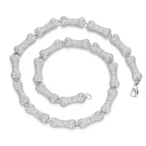 Collier chaîne hip-hop de luxe effet diamant avec zircone cubique de qualité supérieure pour cadeaux d'anniversaire, fêtes et style quotidien - Product Image 2
