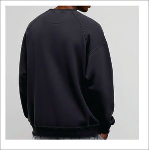Sweat-shirt streetwear brodé sur mesure, haute qualité, 100% coton, coupe ample pour homme, manches régulières, design OEM - Product Image 3