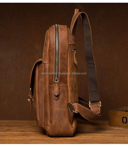 Unisex Premium <b>Leather</b> Luxury <b>Backpack</b> Handmade Authentic for College Camping Overnight Travel Casual Laptop Zipper Geometric - Product Image 4