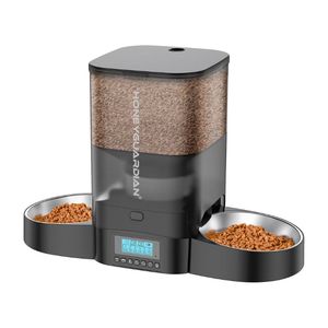 3.5L Automatic <b>Cat</b> <b>Feeder</b> for Two <b>Cats</b> with Stainless Steel Bowl and <b>Timed</b> Feeding - Product Image 1