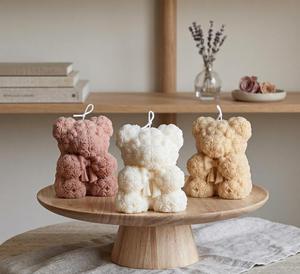 Luxury Handmade Rose Bear <b>Candle</b> Aromatherapy Decorative Teddy Bear <b>Candle</b> Gift Romantic Scented Flower <b>Candle</b> for Home Decor - Product Image 2