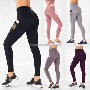 Femmes taille haute coupe ajustée panneau imprimé personnalisé travail poche Mobile Yoga vêtements actifs Legging et pantalon - Product Image 6