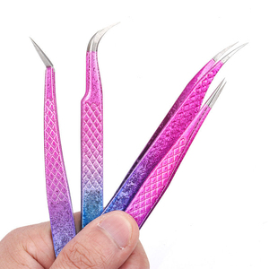 Pinces à cils en acier inoxydable de qualité supérieure avec pointe lisse anti-magnétique, longueur 12 mm, pour extensions de cils - Product Image 3