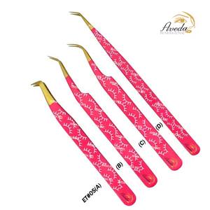 Pince à épiler pour extensions de cils en acier inoxydable japonais Rainbow, pointe lisse, poignée diamant, 90 degrés, logo personnalisé, testée à la main - Product Image 6