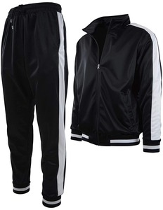 <b>Men's</b> Polyester Nylon Windbreaker Sweatsuit Two Piece Tracksuit <b>Jacket</b> and Pants Set - Product Image 5