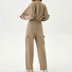 Ensemble décontracté deux pièces uni pour femme 100 % coton écologique respirant, avec leggings et haut de cycliste/jogger, tenue d'été 2026 - Product Image 6