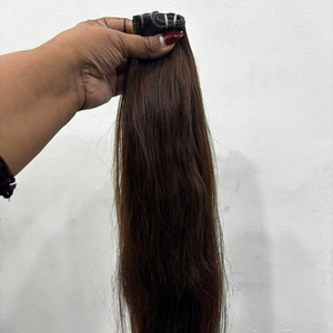 Fournisseur de cheveux humains indiens Remy, lisses, non traités, en gros, sans nœuds, sans perte, texture naturelle, pour fabricants de perruques. - Product Image 1
