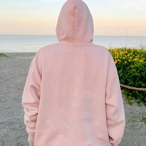 Sudadera con Capucha de Algodón Rosa de Alta Calidad para Mujer 2026, con Bolsillos Tipo Canguro, Color Sólido, Informal, Deportiva, para Invierno, con Logotipo Frontal - Product Image 5