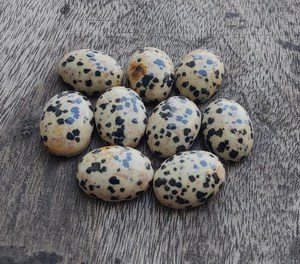 Cabujón de Jaspe Dálmata Natural, Piedra Preciosa Suelta |   Piedra Pulida de Forma Ovalada para la Fabricación de Joyas al por Mayor - Product Image 3
