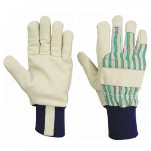 Gants de travail en cuir de chèvre pour mécaniciens, entrepôt, élagage d'arbres, jardinage, avec poignet tricoté - Product Image 6