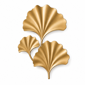 Modern Ginkgo <b>Leaf</b> Aluminium Gold Metal <b>Decorative</b> Sculptural Hanging <b>Wall</b> Art for Living Room Bedroom Birthday - Product Image 1