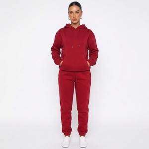 Custom <b>Women</b> Winter Solid Casual Hooded Tracksuit Athletic Fit <b>Jogger</b> Set 2 in 1 Design Custom Logo Heavyweight <b>Fleece</b> - Product Image 1