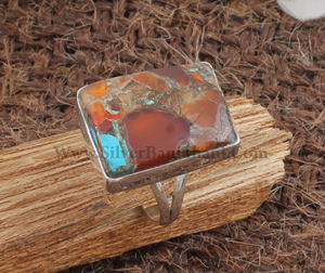 Bague Solitaire Classique Bohème Faite à la Main en Argent Sterling 925 avec Turquoise Taille Brillant Sertie Clos, Certifiée pour Mariage et Fêtes - Product Image 6