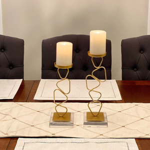 Durable Handmade Embossed <b>Brass</b> <b>Candlestick</b> Holder Set of 2 Home Multi Occasion Wedding Easter Christmas Decor - Product Image 4