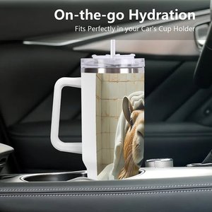 40Oz Stainless Steel Tumbler With Guinea Pig Bath Design For <b>Coffee</b> Or Tea - Product Image 3