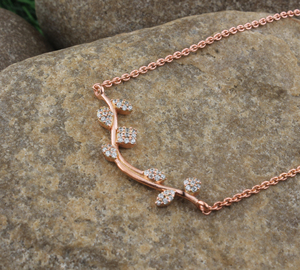 Collier pendentif en argent sterling plaqué or rose avec zircon cubique, pour femme, diamant solitaire AAA, délicat, cadeau de mariage - Product Image 4
