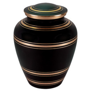Urna Funeraria de Latón Macizo Hecha a Mano para Cenizas Humanas, Acabado Marrón Antiguo Elegante con Detalles Dorados - Product Image 6