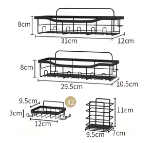 OEM/ODM Vietnam 5 Pack Metal Wall Mounted Corner <b>Shower</b> Caddy Rack Space Saving Kitchen <b>Storage</b> Organizer Set - Product Image 2