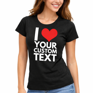 T-shirt personnalisé en forme de cœur pour femme, manches courtes, 100% coton, décontracté, avec cadeau personnalisé pour petite amie ou petit ami - Product Image 6