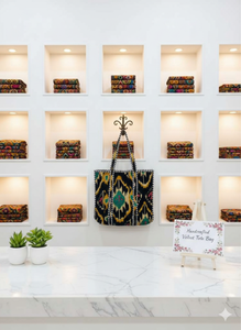 Bolsa de Compras y Viaje de Lona Negra Estampada Personalizada, Reversible, Estilo Bohemio Vintage, Ligera, de Terciopelo, 18 Pulgadas, para Mujer - Product Image 3