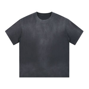 T-shirt pour homme en coton 100% de haute qualité, coupe ample, vintage, effet délavé à l'acide. - Product Image 6